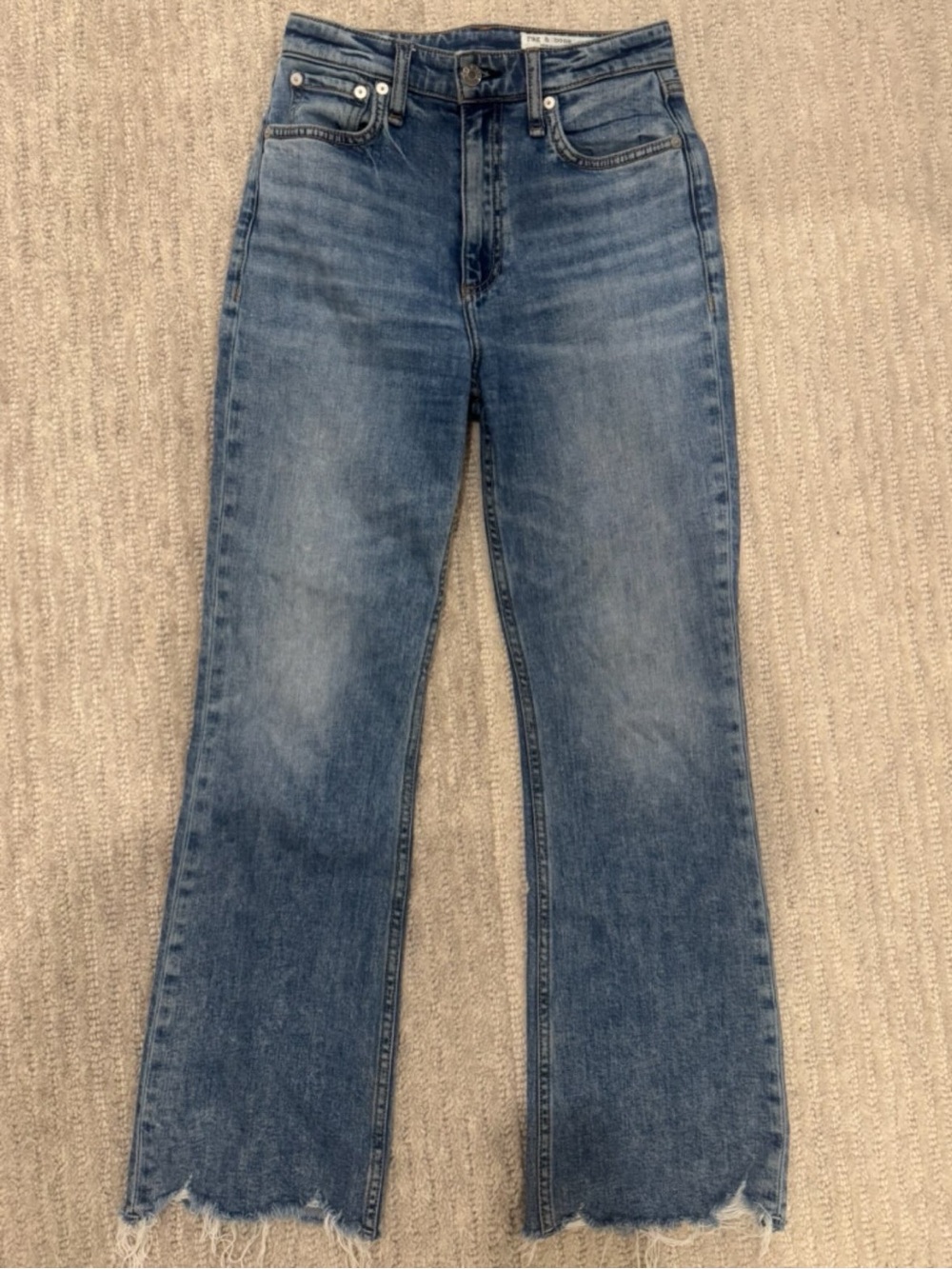 rag & bone Men's Light Blue Bootcut Jeans